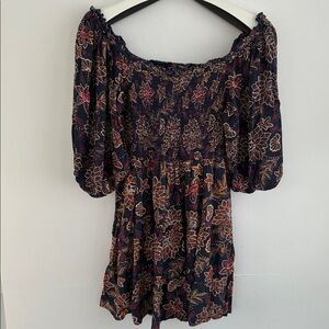 Angie Floral Bohemian Mini Dress Large